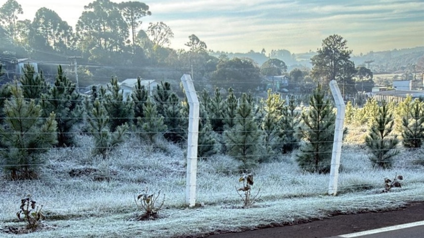 Frio persiste no Sul do Brasil: amanhecer com geada e temperaturas abaixo de zero