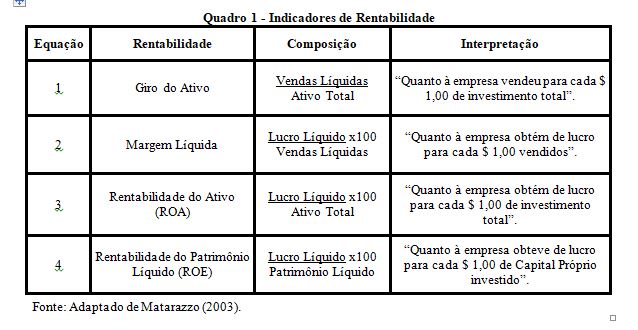 indicadores de rentabilidade