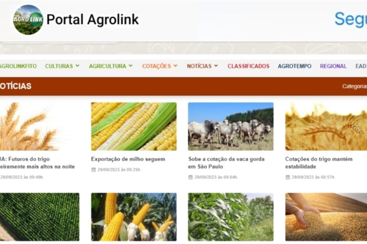 AGROLINK  O Portal do conteúdo Agropecuário. Confira: Noticias